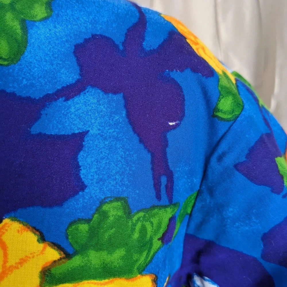 Handmade Vintage 70s Psychedelic Floral Palazzo Jumpsuit XS Mod Wide Leg